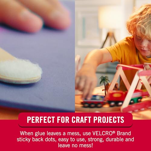 velcro brand dots with adhesive  250pk white  small 12 inch circles  sticky back round dots for secure mounting in office school or home vel-30867-ams