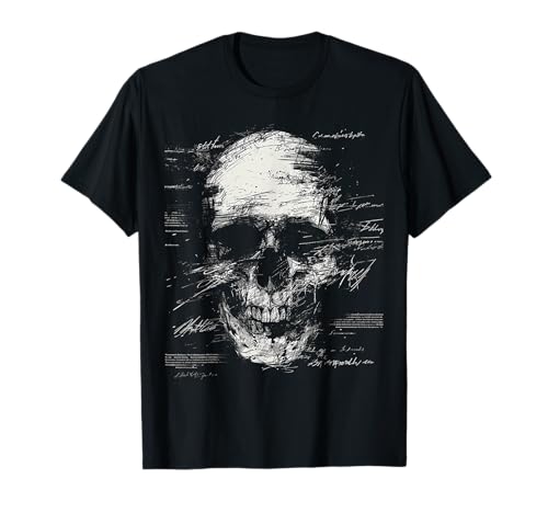Schädel Kunst Zeichnung Grafik Text Motiv Schädel T-Shirt