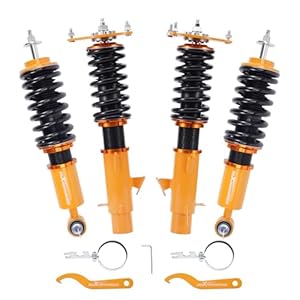 2001-2007 Mini Cooper maXpeedingrods Coilovers -R50 R52 R53 FWD-24 Levels Damping Adjustable Coilovers Suspension Kit-Height Adjustable Shock Absorber Struts, Lowering Kit Gold
