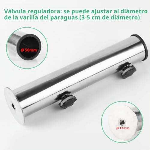 Soporte Sombrilla de exterior efuturetime para suelo 8