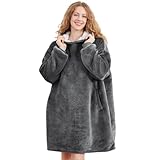 AmyHomie Wearable Blanket Hoodie for Adults & Teens,Oversized Sherpa Hooded Blanket,Warm Cozy Blanket Sweatshirt as Christmas Birthday Gifts for Women Men