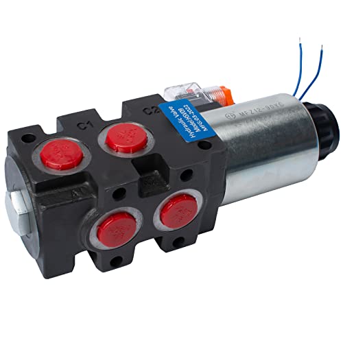 INPANOLS Hydraulic Solenoid Diverter Valve, 18 GPM DC 24V Hydraulic Solenoid Selector, MAX