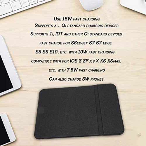 Tapis de souris avec chargeur rapide 15W et surface ergonomique noire