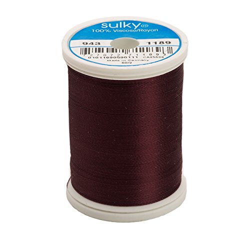 Sulky Of America 268d 40wt 2-Ply Rayon Thread, 850 yd, Dark Chestnut miniatura 1