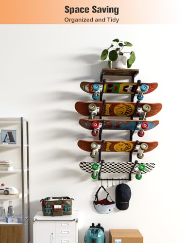 Koutemie 5-Layer Skateboard Wall Holder
