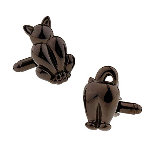 Mancuernillas para hombre KnBoB gato negro