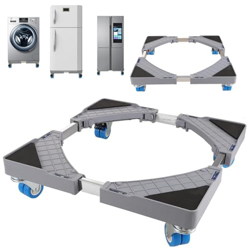 Lavadora con 4 ruedas ajustable para lavadora y lavadora (longitud 43 – 67 cm)