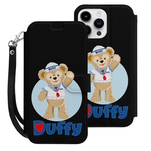 ダッフィー iPhone15 Pro Max用ケース 手帳型 財布型 スマホケース カード収納 PUレザー おしゃれ アイフォン15 Pro Max用ケース 全面保護 マグネット式 耐衝撃 脱着簡単