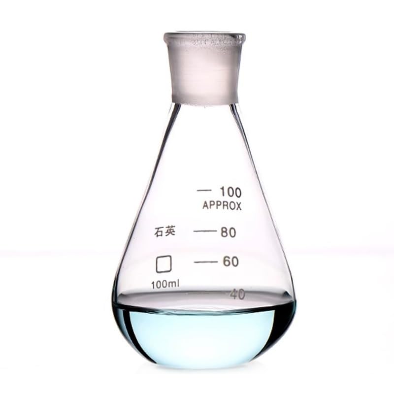 Fiole conique en verre de quartz 100 ml pour laboratoire et haute température
