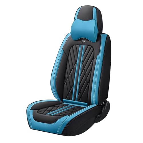 日産セレナ C27 C26 C25 H28.8~に適用車シートカバー耐摩耗性通気ナッパレザー素材座布団 防水 全天候型汚れ防止 取付簡単 滑り止め 収納便利クッションプロテクター前後席背もたれ(青)
