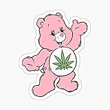 Pink Weed Bear Sticker - Graphic for Auto, Wall, Laptop, Cell, Truck Windows, Cars