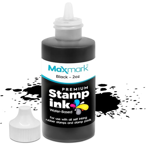 MaxMark Premium Refill Ink with Control Tip Bottle for Self-Inking...