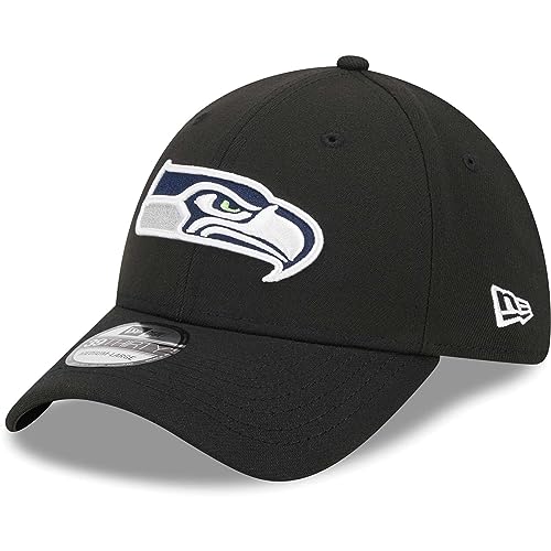 New Era Men's Black Seattle Seahawks Throwback Main 39THIRTY Flex Hat