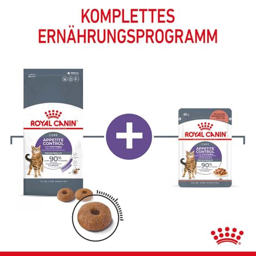 Royal Canin Appetite Control Care | 2 kg | Trockenfutter für ausgewachsene Katzen bis zum 7. Lebensjahr | Zur Kontrolle des Bettelverhaltens | Auch für kastrierte Katzen