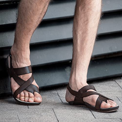 Harssidanzar Genuine Leather Sandals Mens for Outdoor Sandals Mens Adjustable Strap Sandals Leather Sandals Men GM2023