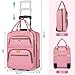 LASUK Underseat Carry On Luggage with Wheels, Stylish Lightweight Under Seat Luggage, Personal Item Suitcase with telescoping handles for Men Women, Pilots and Crew, Pink