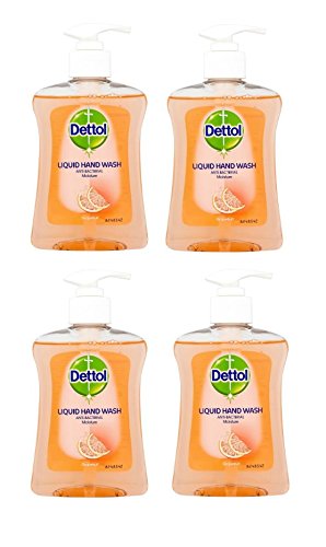 Dettol Moisture - Sapone per mani al pompelmo, 250 ml, confezione da 4.