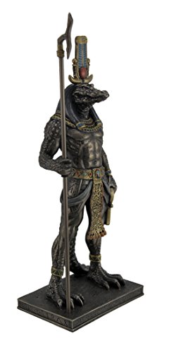 Veronese Design Sobek Ancient Egyptian Crocodile God Of The Nile Bronzed Finish Statue #TOP1