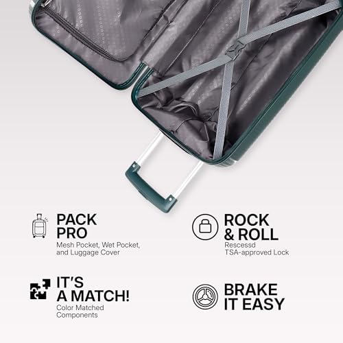 مراجعة American Tourister MAXPLUS 79 سم — حقيبة سفر كبيرة بتقنية TSA باللون الأخضر الزيتي - الصورة 4