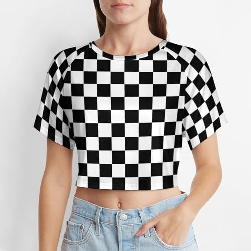 CROPPED SHRITS - graph plaid - サイズ0