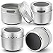 Bekith 20 Pack Magnetic Spice Jars, Magnetic Spice Containers for Refrigerator, Seasoning Tins with Clear Top Lid, 240 PVC Spice Label Set