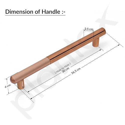 Image of Plantex Door Handle /14 Inch Main Door Handle /Stainless Steel and Aluminium Door Handle /Pull-Push Door Handle /Door Accessories (Pack of 1, Rose Gold)