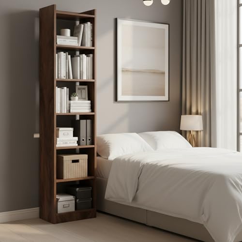 Image of Amazon Brand - Solimo Vault Bookshelf 6- Layer Bookcase, (Walnut)