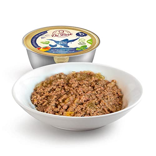 Dr. Link® SUPER Natural 10x125g Premium-Nassfutter für Hunde: Huhn und Ente mit Süßkartoffel, Mango und Zitronenmelisse | getreidefrei | Superfoods