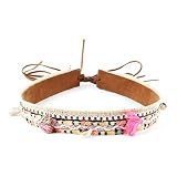 CYBLING Hat Bands for Women Fedora Ethnic Ribbon Rope Beads Decor DIY Handmade Dress Belt Shell Tass