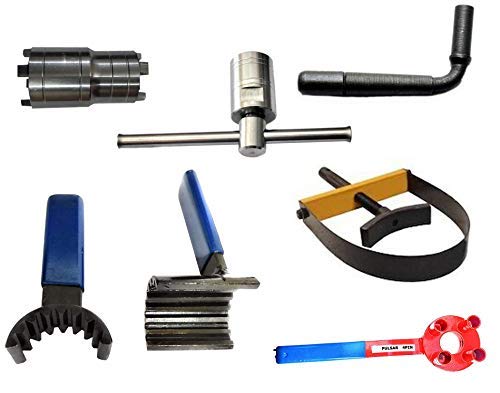 GIZMO 6 Pieces Repairing Tool Set of Magnet/Flywheel Puller, Clutch Nut Spanner, Timing Grary Set, 4 Pin Clutch Holder, Tappet key, and Magnet Holder