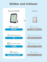 Govee Bluetooth Thermometer Hygrometer Innen, LCD Digital Temperatur luftfeuchtigkeitsmesser mit Benachrichtigungs Alarm, Präzise Thermo-Hygrometer mit APP, Datenspeicherung für Gewächshaus Weinkeller – Ansicht 2
