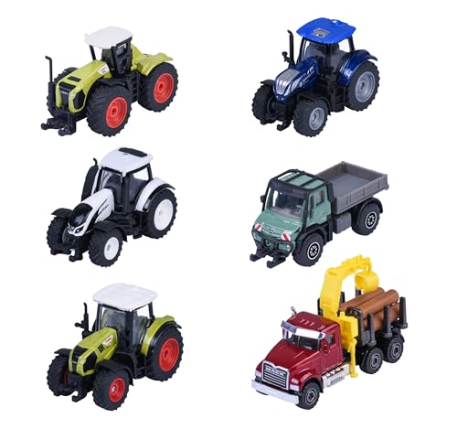 Majorette Auto Farm Premium (1 Modellauto) - Bauernhof-Spielzeug aus Metall mit Freilauf & beweglichen Teilen, zufällige Auswahl aus 6 Spielzeugautos für Kinder ab 3 Jahre, ca. 7 cm
