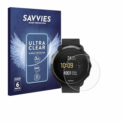 savvies Protector Pantalla para Suunto 3 Fitness (6 Unidades) Película Ultra Transparente