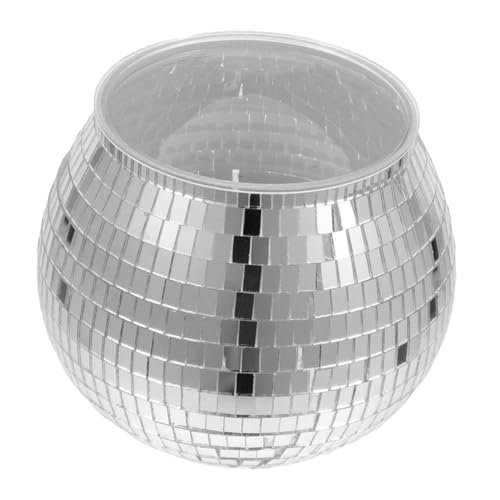 UTHCLO Cubo de Hielo de Bola de Discoteca Accesorio Decorativo Fiestas Cubitera Retro Fiesta Balde Hielo Decorativo hogar pequeño Cubo de Hielo Cubo de Hielo Taza de Hielo Acrílico Silver
