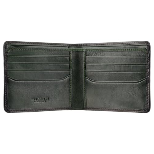 VISCONTI Atelier Collection Milo Leather Wallet RFID AT58, Burnish Blue (Burnish Green)