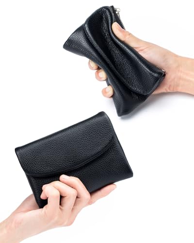 Joyfullygo Wallet, Joyfullygo Unisex Pebble Leather Wallet - Small Wallets for Women (15# Red)2