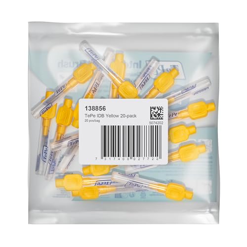 TePe Interdentalbürste, Original, Gelb, 0,7 mm/ISO 4, 20 Stk., Plaque-Entfernung, effiziente Reinigung der Zahnzwischenräume, für mittelgroße Lücken