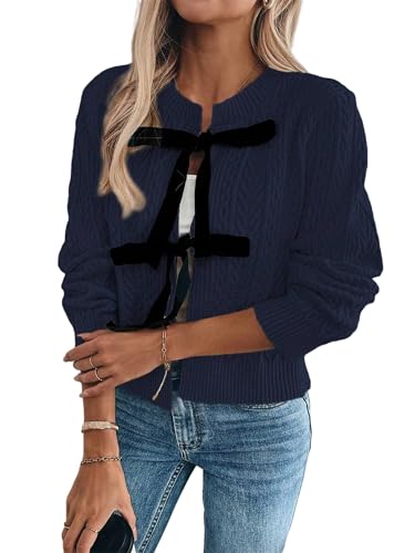 Image of ZAFUL Women's Cropped Cardigans Sweaters Lightweight Crochet V Neck Knit Sweater Button Down Shrug for Dresses
