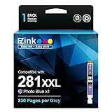 E-Z Ink (TM) Compatible Ink Cartridge Replacement for Canon CLI-281XXL CLI 281 XXL to use with PIXMA TS8120 TS9120 (Photo Blue, 1 Pack)