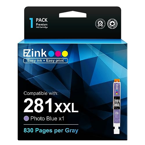 E-Z Ink Compatible Ink Cartridge Replacement for Canon CLI-281XXL CLI 281 XXL to use with PIXMA TS8120 TS9120 (Photo Blue, 1 Pack)