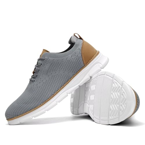 Image of Men's Mesh Sneakers Oxfords Lace-Up Lightweight Casual Walking Shoes Driving Shoes