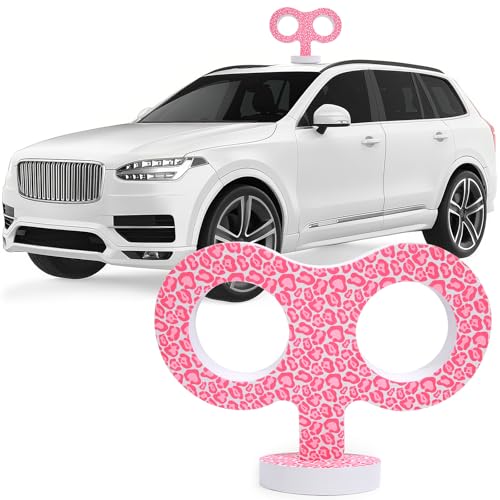 Image of 3D Wind-Up Car Key, Retro Clockwork Decoration for Car Roof, Top, Trunk Lid, Funny EVA Exterior Sticker, DIY Personalized Decoration for SUV, and Truck Models (Pink Leopard)