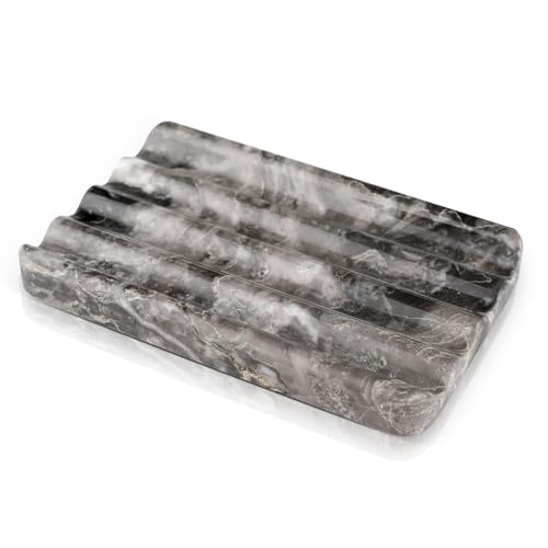Karibiber Marble Soap Dish, Bar Soap Holder Shower, Brown Soaps