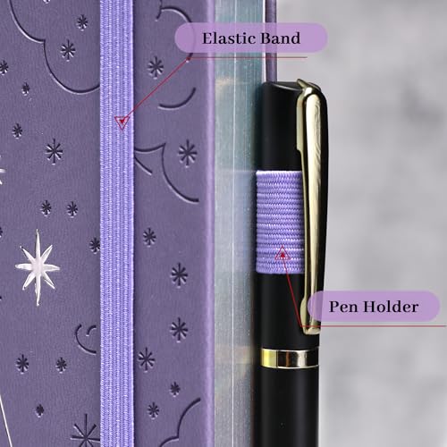 TIEFOSSI Notatnik w kropki, dla kobiet i mężczyzn, A5 twarda oprawa ze skóry PU, notatnik w kropki do pamiętnika, szkicowania, gruby papier 160 g/m², 192 ponumerowane strony