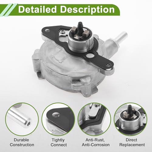 Bomba de vacío para frenos No. A2712301465, bomba de vacío para motor para Mercedes-Benz CLK200 (2003-2013), 1.8L sobrealimentado, aleación de aluminio, tono plateado, 1 unidad miniatura 4