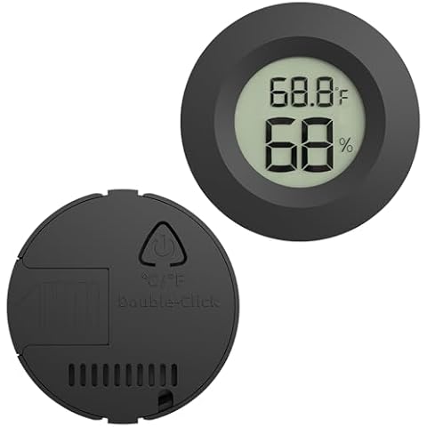 2 Pack Mini Digital Hygrometer Gauge Indoor Thermometer,Humidity Gauge LCD Monitor Temperature Outdoor Humidity Meter for Greenhouse Jars Incubators Guitar Case Cover