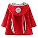 EDOTON Baby Mädchen Mäntel aus Baumwolle Frühlung Herbst Winter Jacken mit Haarballen Kaninchen Ohr Kleinkinder warm Kleidung (12-18 Monate, Rot)