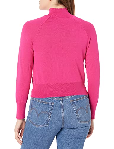 Bcbgeneration Women's Long Sleeve Mock Neck Sweater, Fuchsia, Medium #TOP1