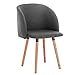 WOLTU 1x Chaise de Salle à Manger Chaise de Repas en Lin Fauteuil de Cuisine, Gris Foncé, BH120dgr-1
