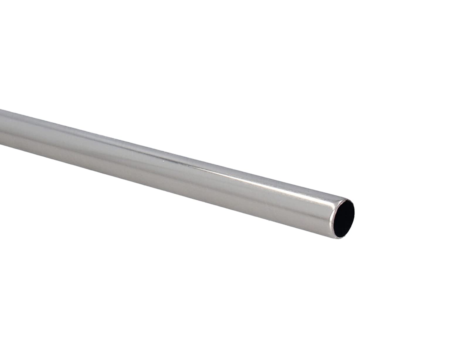 Sento 25/19mm Gardinenstange Vorhangstange Metall Deckenmontage Edelstahl Optik 200 cm Tulia